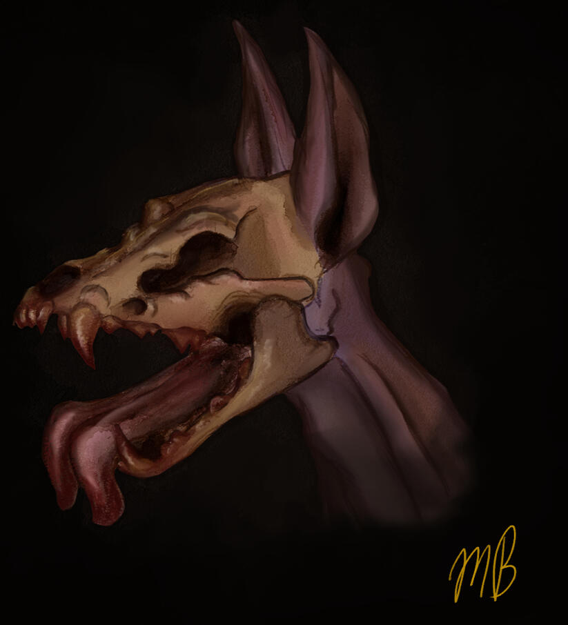 skulldog digital painting